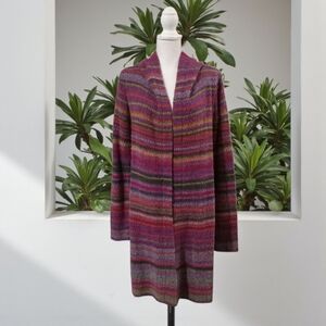 RUFF‎ HEWN OPEN FRONT STRIPED HOODED CARDIGAN SMALL VGC
